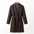 Classic 100% Pure Wool Tie-Waist Coat
