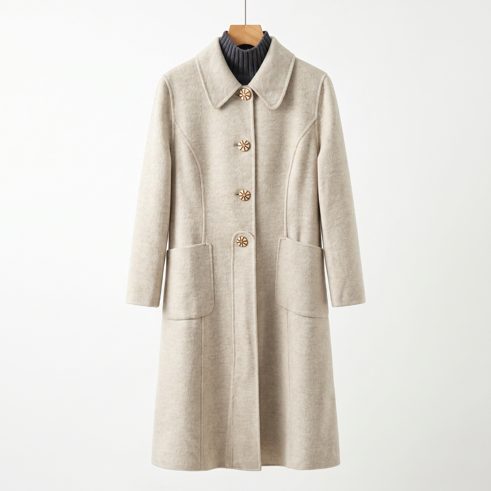 Wool, Rabbit Hair & Mulberry Silk Long Coat