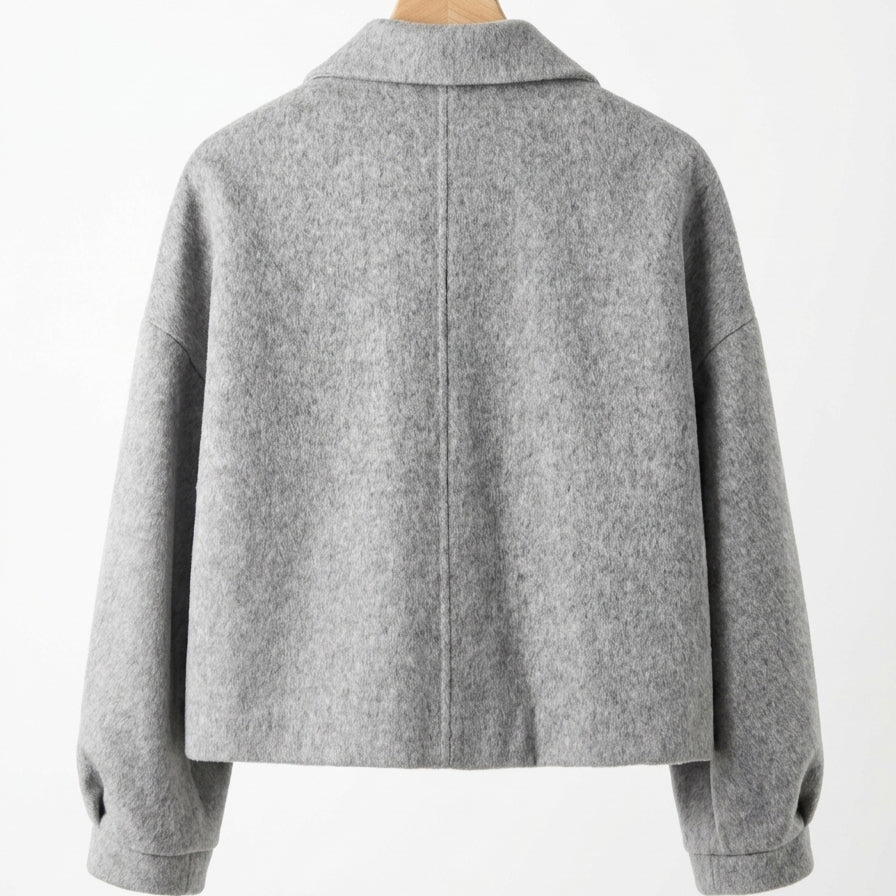 Women's Wool-Blend Cropped Double-Breasted Jacket