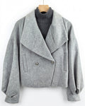 Women's Wool-Blend Cropped Double-Breasted Jacket