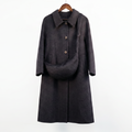 Premium Wool-Blend Long Coat with Matching Crossbody Bag