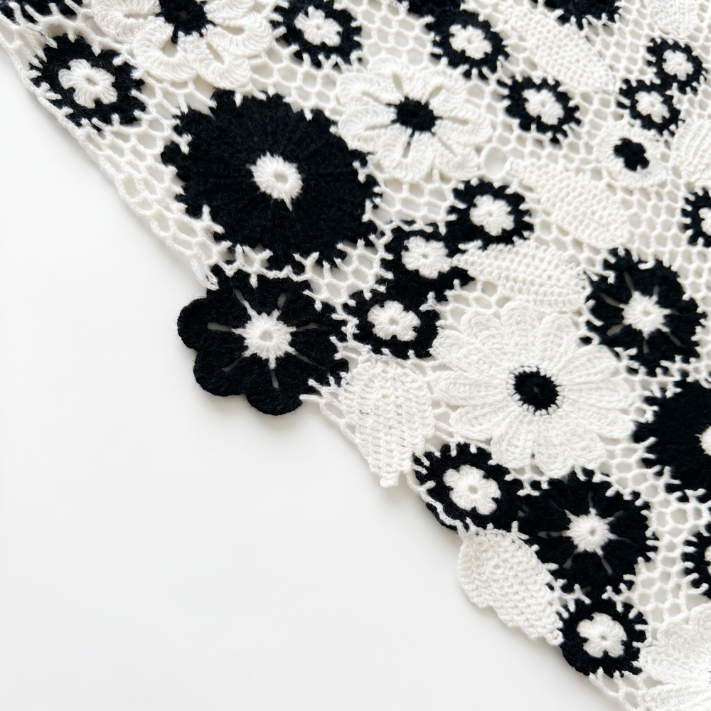 Sale— 100% Wool Handcrafted Floral Crochet Vest