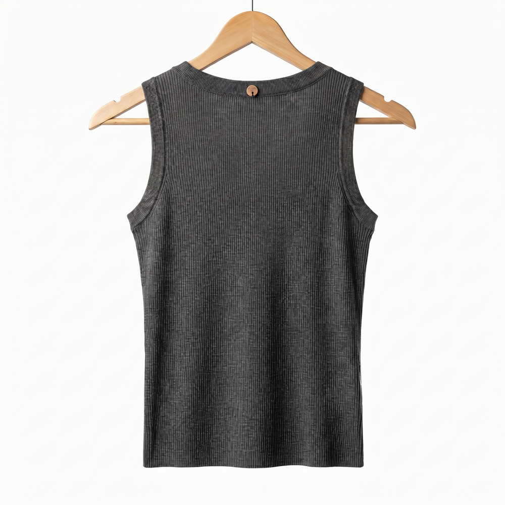 Cashmere-Mix Damen Tanktop Rundhals Fein-Strick Basic Ärmellos [Size]