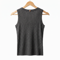 Cashmere-Mix Damen Tanktop Rundhals Fein-Strick Basic Ärmellos [Size]