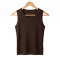 Cashmere-Mix Damen Tanktop Rundhals Fein-Strick Basic Ärmellos [Size]