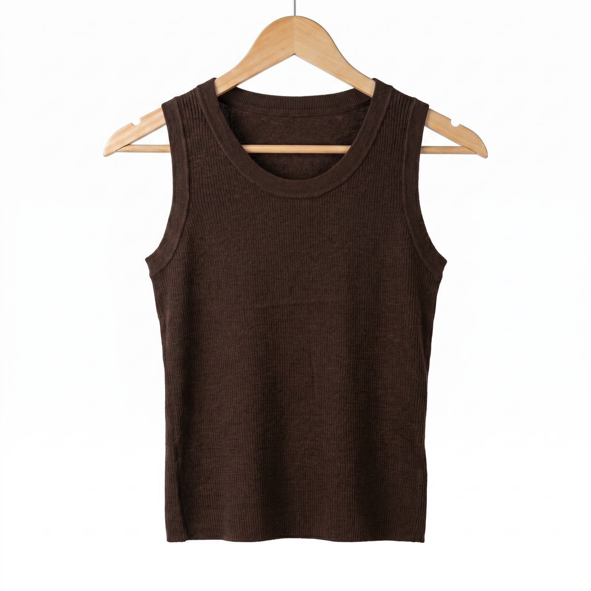 Cashmere-Mix Damen Tanktop Rundhals Fein-Strick Basic Ärmellos [Size]