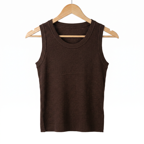 Cashmere-Mix Damen Tanktop Rundhals Fein-Strick Basic Ärmellos [Size]