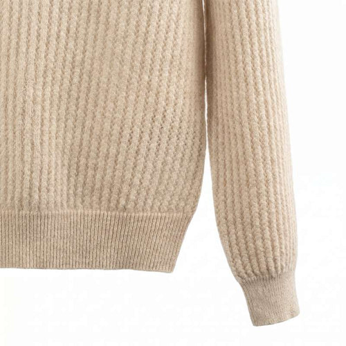 Classic 100% Pure Cashmere Ribbed Knit Sweater