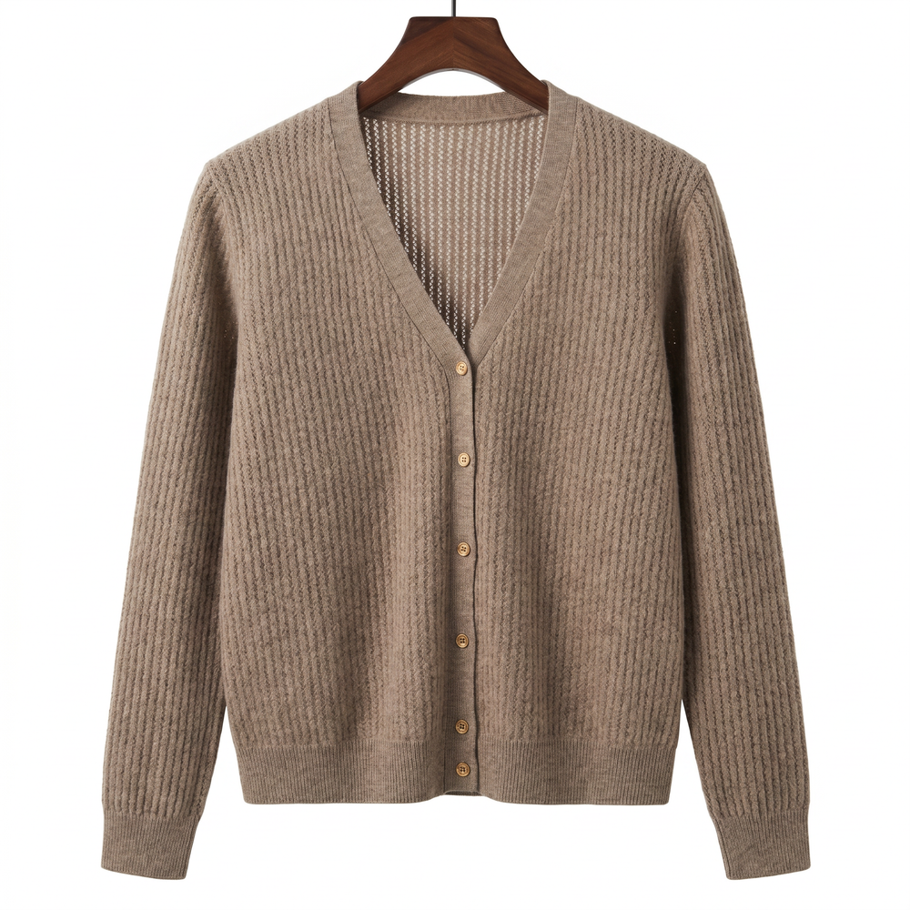 Classic 100% Pure Cashmere Ribbed Knit Sweater