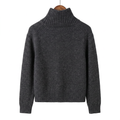 Premium Cashmere-Wool Blend High-Neck Knit Sweater