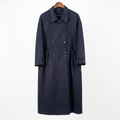 Premium Cashmere-Wool Blend Long Coat with Elegant Gathered Waist