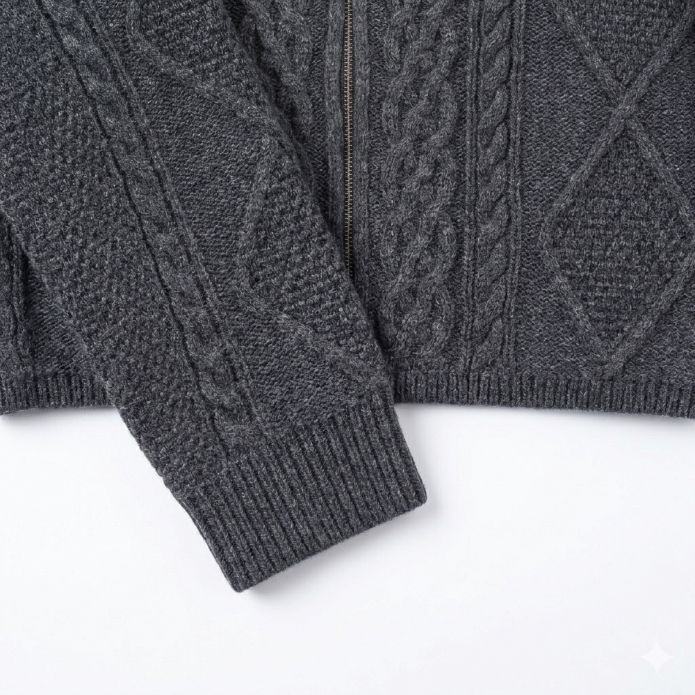 Luxury 100% Cashmere Cable-Knit Hoodie