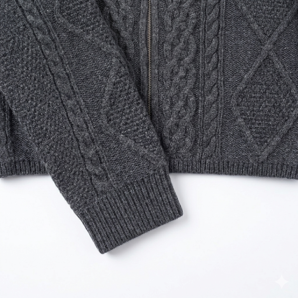 Luxury 100% Cashmere Cable-Knit Hoodie