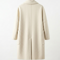 Luxury Wool-Blend Double-Breasted Long Coat