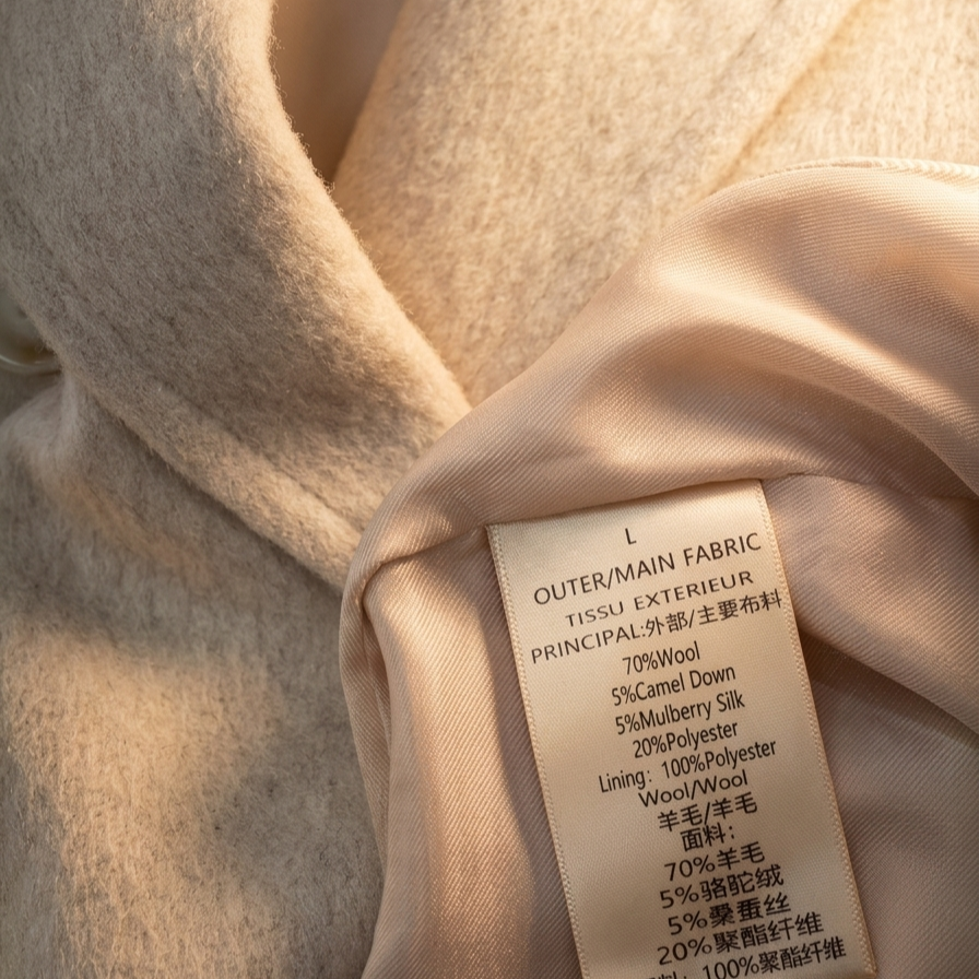 Premium Wool & Camel Down Blend Double-Breasted Long Coat