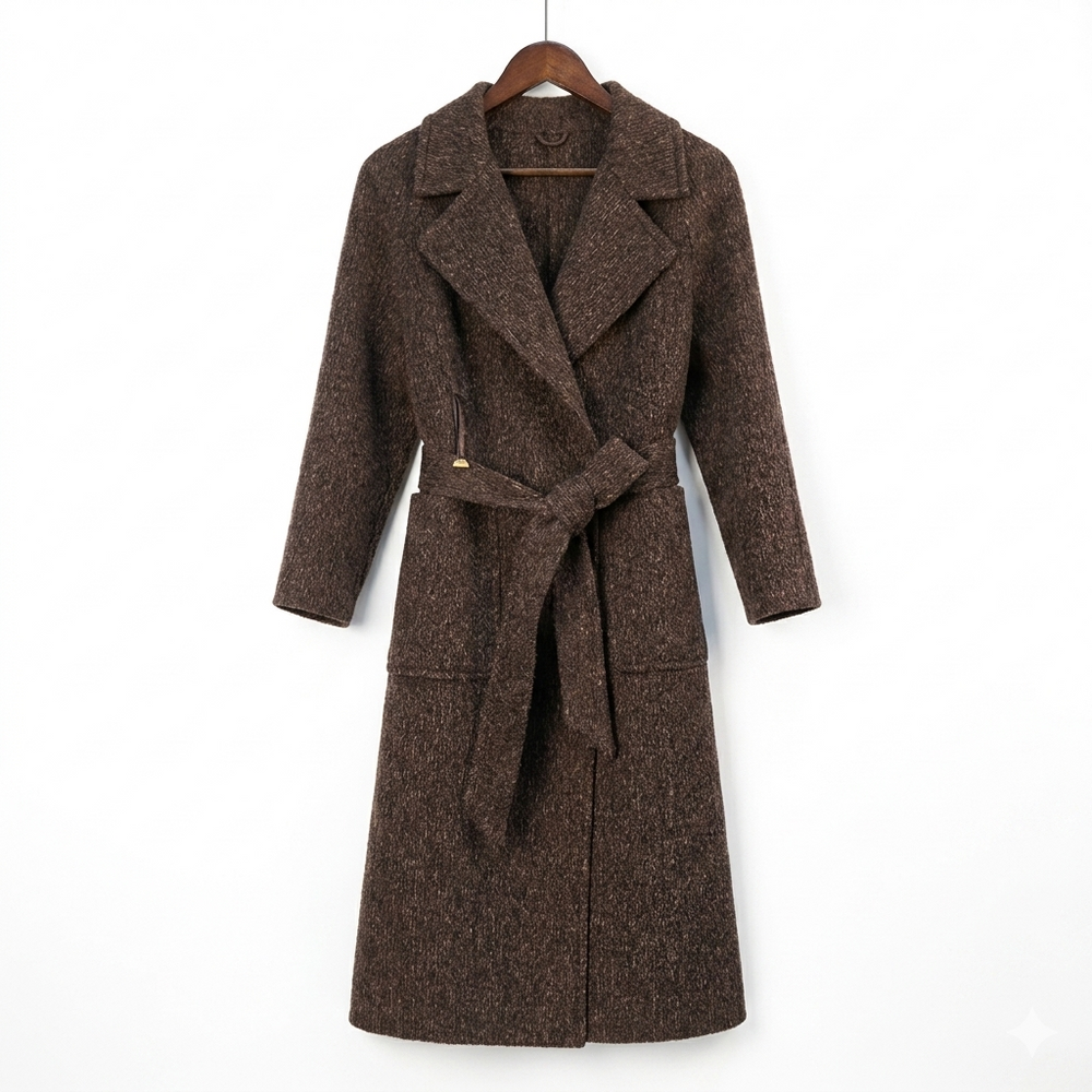 Premium Textured Wool-Alpaca Blend Coat