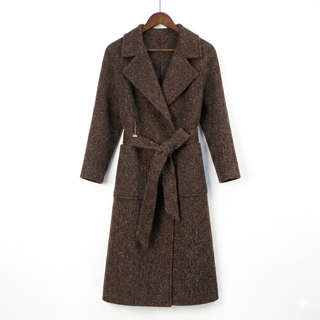 Premium Textured Wool-Alpaca Blend Coat