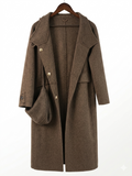 Classic Cashmere-Wool Blend Coat with Matching Bag