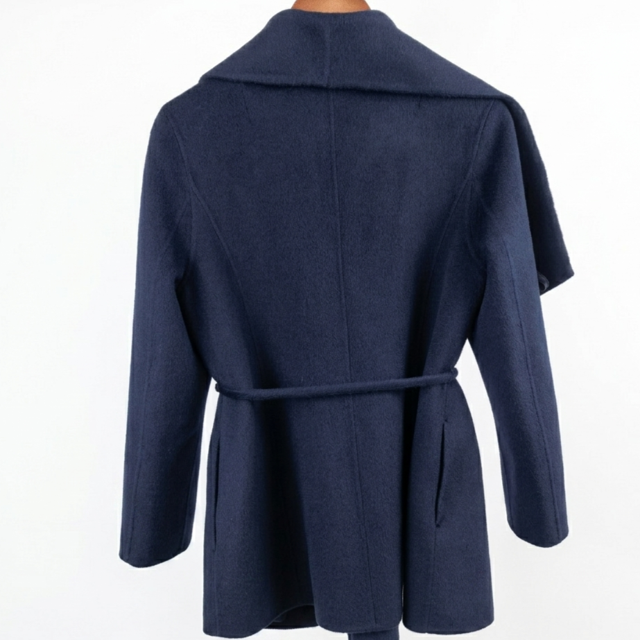 Minimalist Shawl-Collar Belted Coat