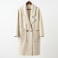 Luxury Wool-Blend Double-Breasted Long Coat
