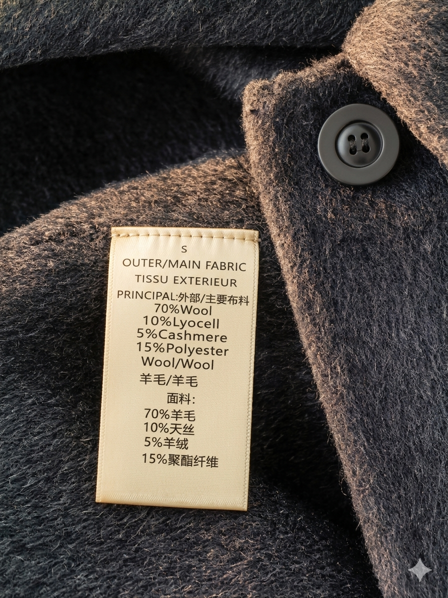 Classic Cashmere-Wool Blend Coat with Matching Bag