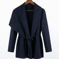 Minimalist Shawl-Collar Belted Coat