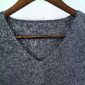 Classic Fuzzy Cashmere-Wool Blend V-Neck Sweater