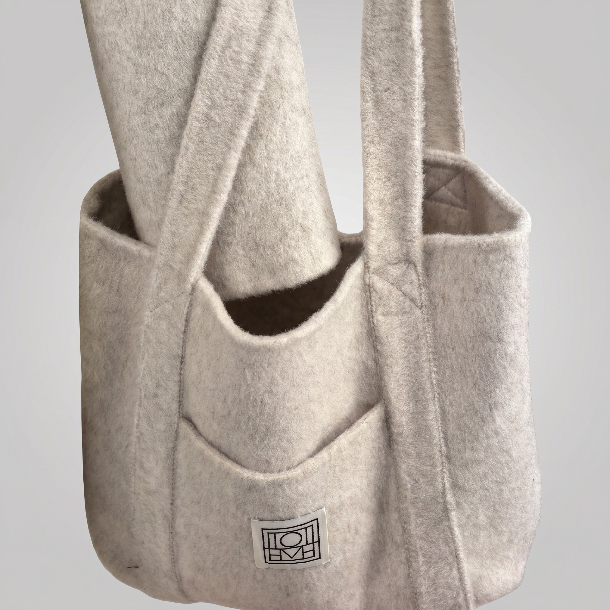 Premium Wool-Cashmere Blend Long Coat with Matching Tote