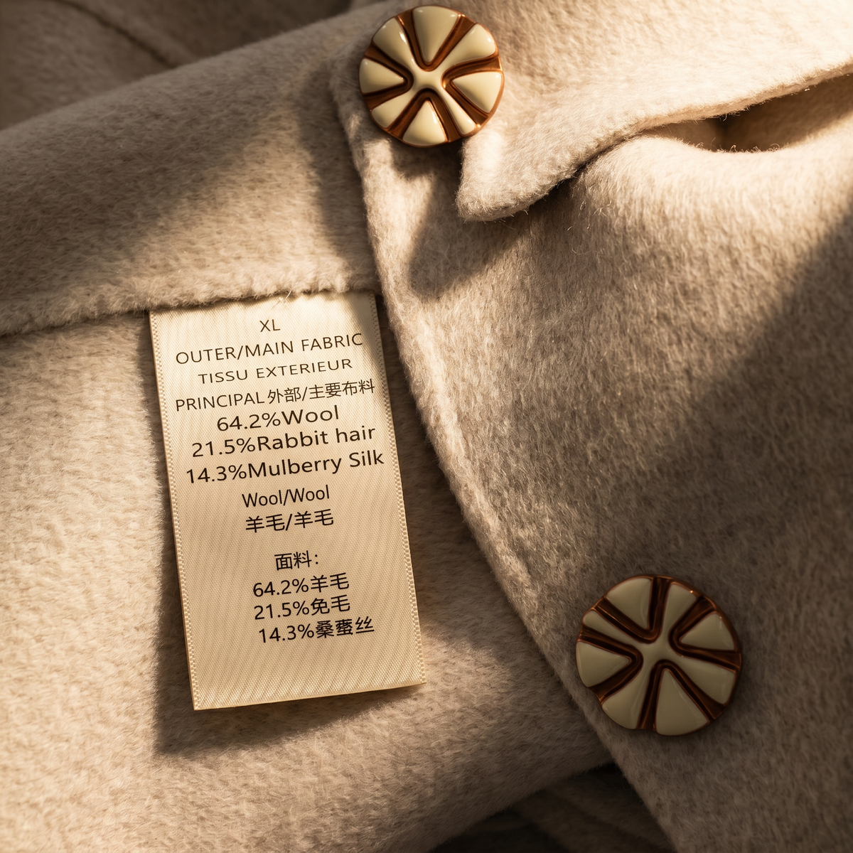 Wool, Rabbit Hair & Mulberry Silk Long Coat