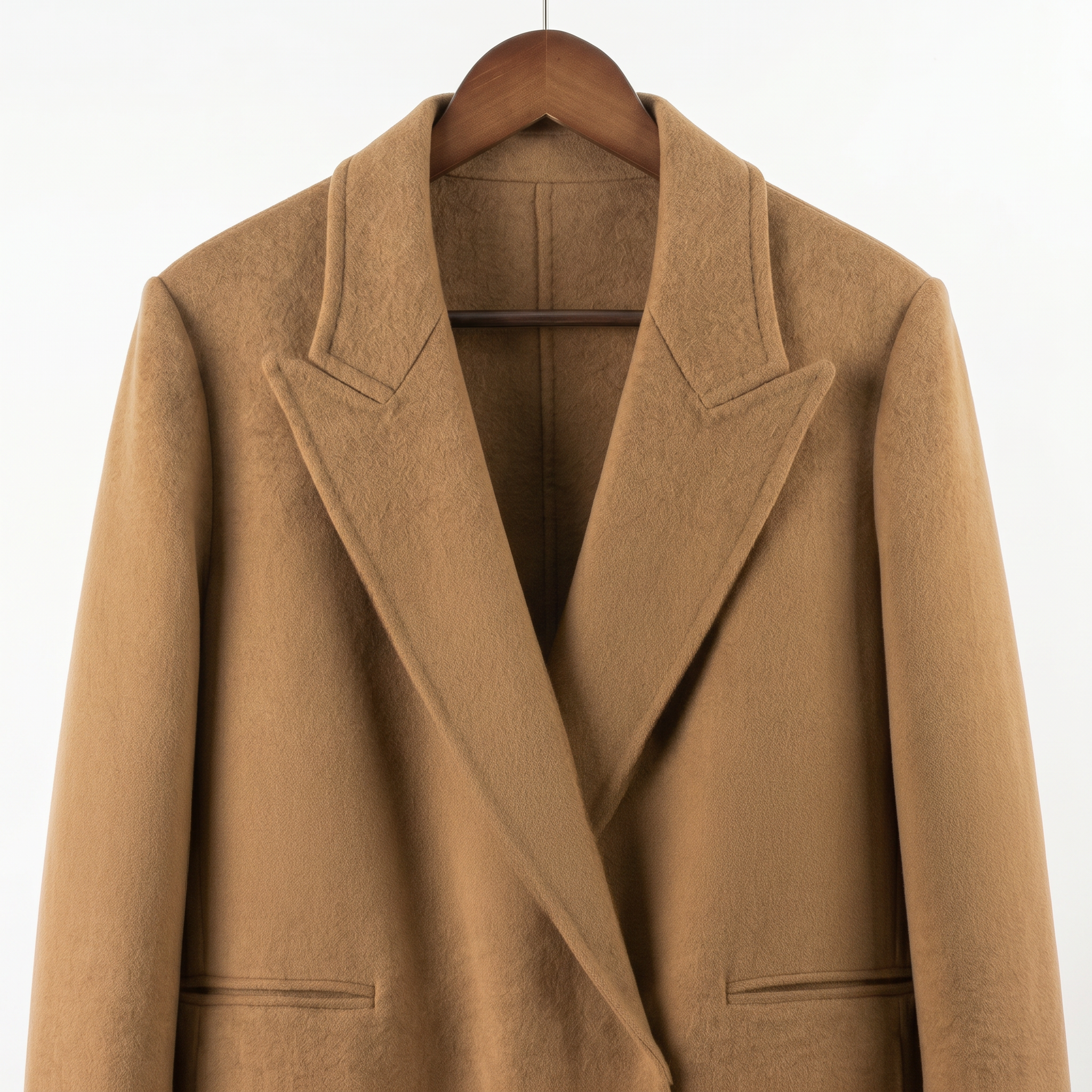 Classic Wool-Camel  Blend Long Coat