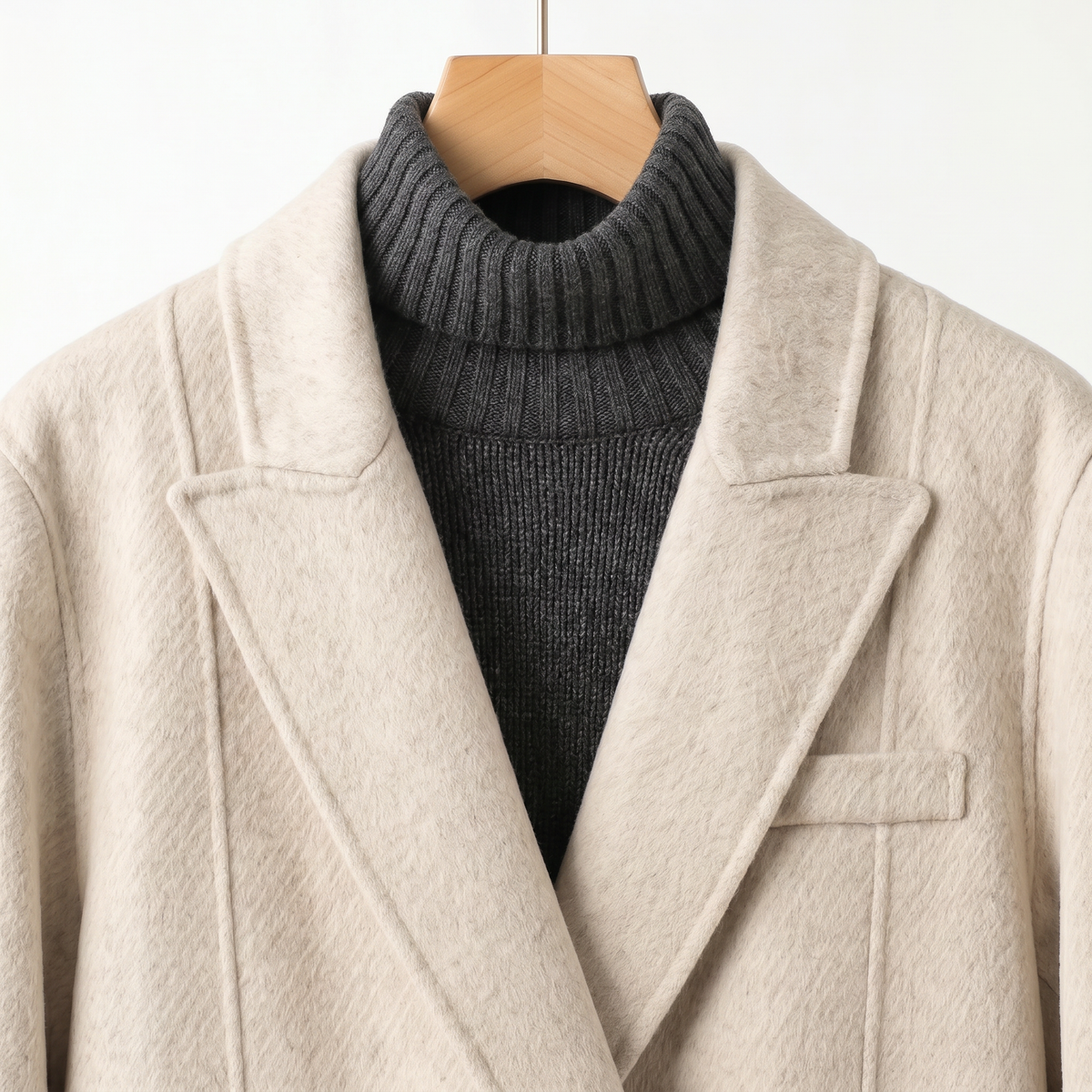 Premium Wool-Alpaca Blend Double-Breasted Coat | Minimalist Winter Outerwear