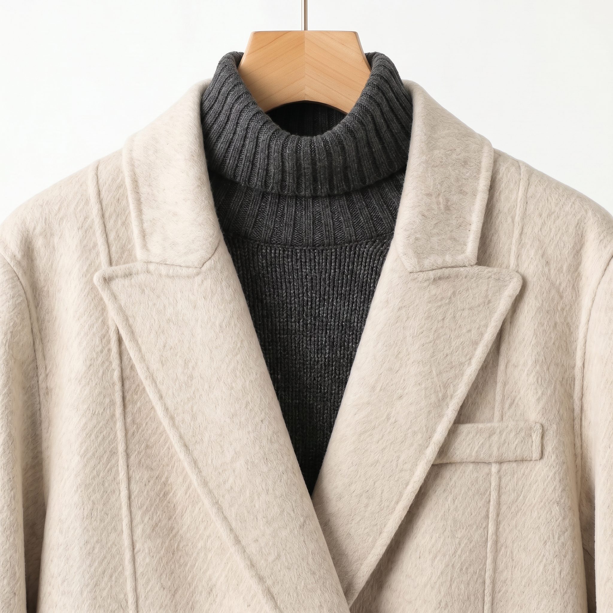 Premium Wool-Alpaca Blend Double-Breasted Coat | Minimalist Winter Outerwear