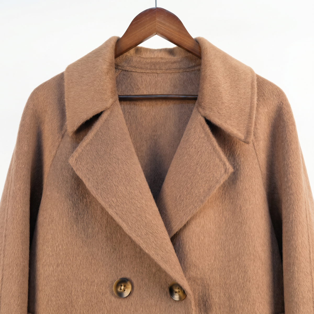 Premium Australian Wool-Camel Blend Double-Breasted Long Coat