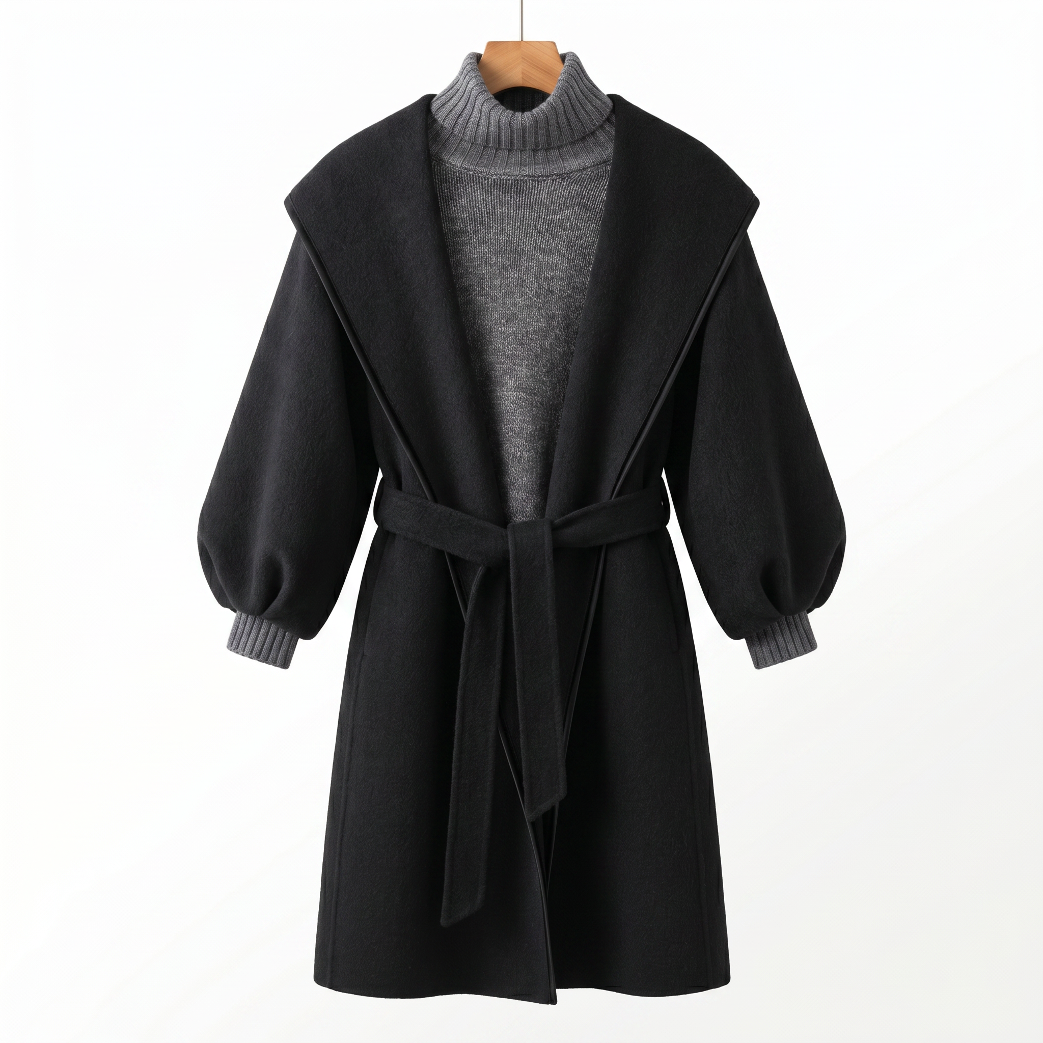 Wool & Yak Hair Balloon-Sleeve Coat