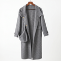 Classic Cashmere-Wool Blend Coat with Matching Bag