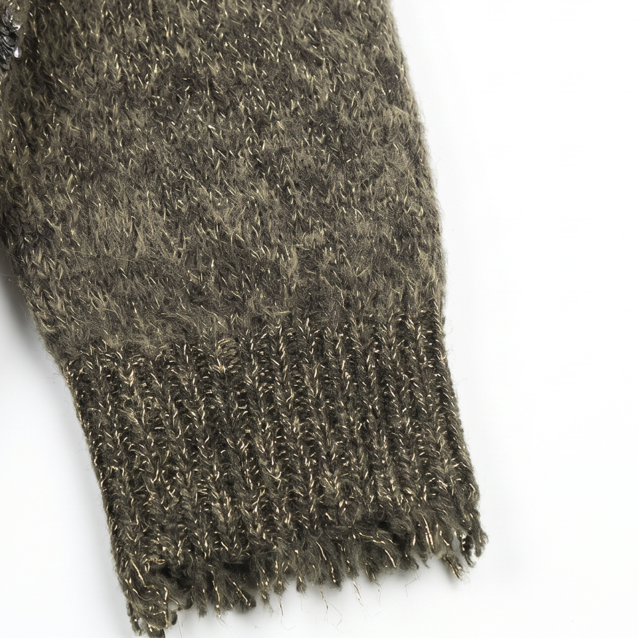 Embellished Fuzzy Cashmere-Wool Crewneck Sweater with Sequins
