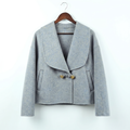 Premium Wool-Alpaca Blend Cropped Jacket with Metal Button Detail | Elegant Winter Outerwear
