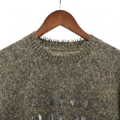 Embellished Fuzzy Cashmere-Wool Crewneck Sweater with Sequins