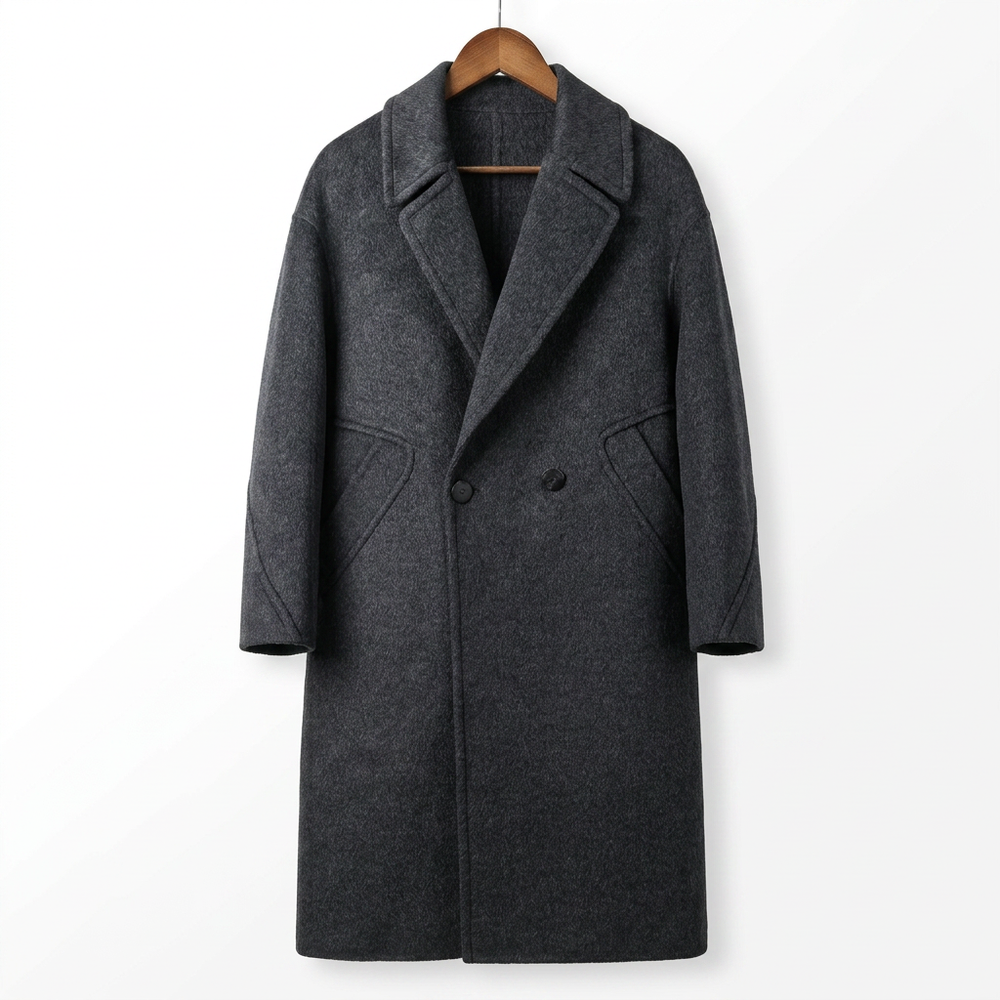 Premium 90% Australian Wool-Camel Blend Double-Breasted Coat