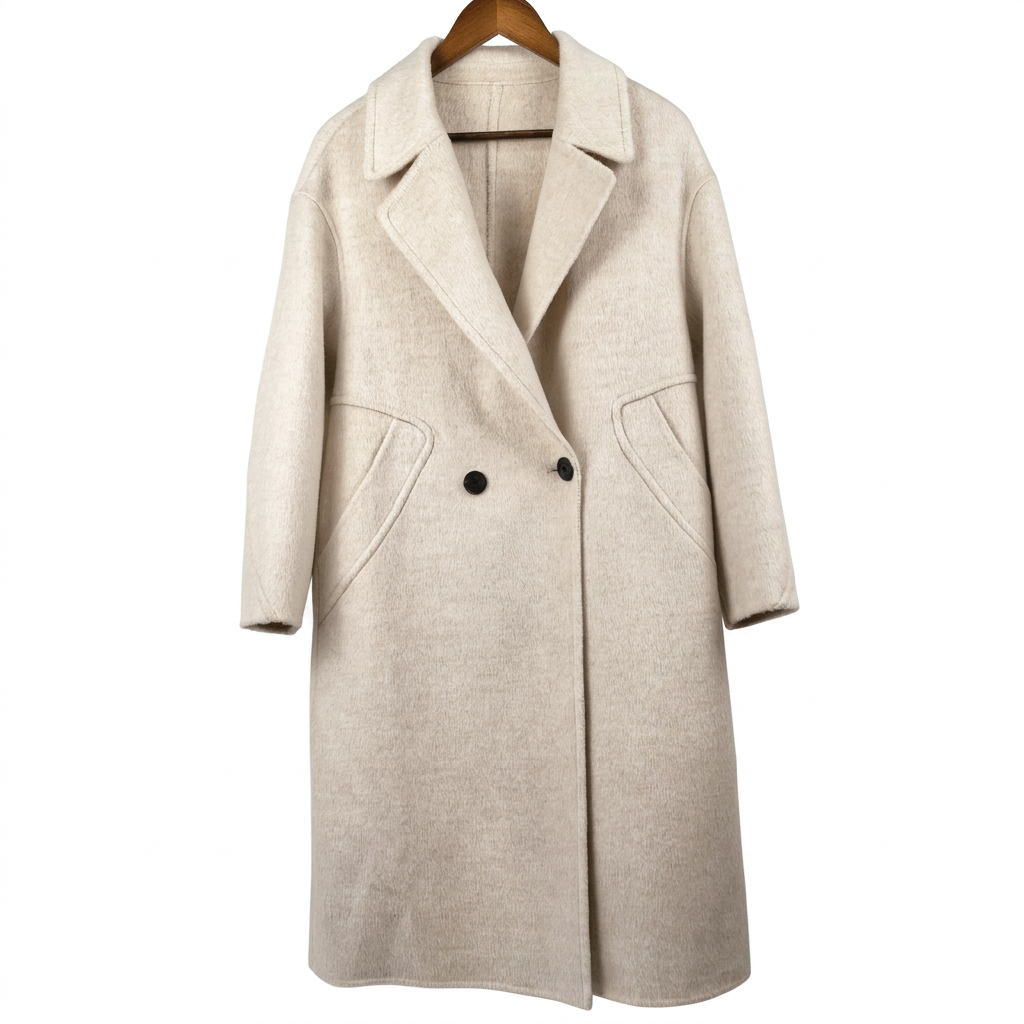 Premium 90% Australian Wool-Camel Blend Double-Breasted Coat