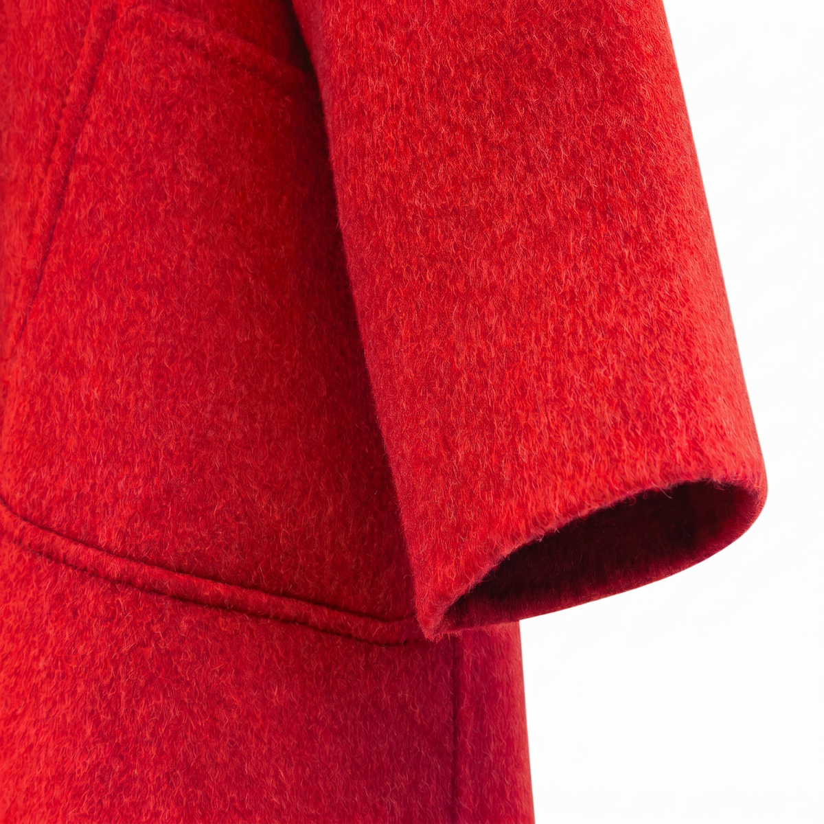 Wool & Camel Fleece Wrap Coat with Integrated Scarf
