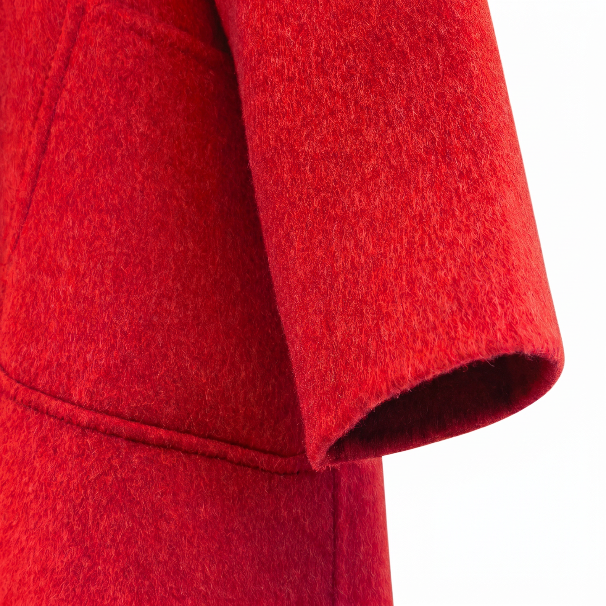 Wool & Camel Fleece Wrap Coat with Integrated Scarf