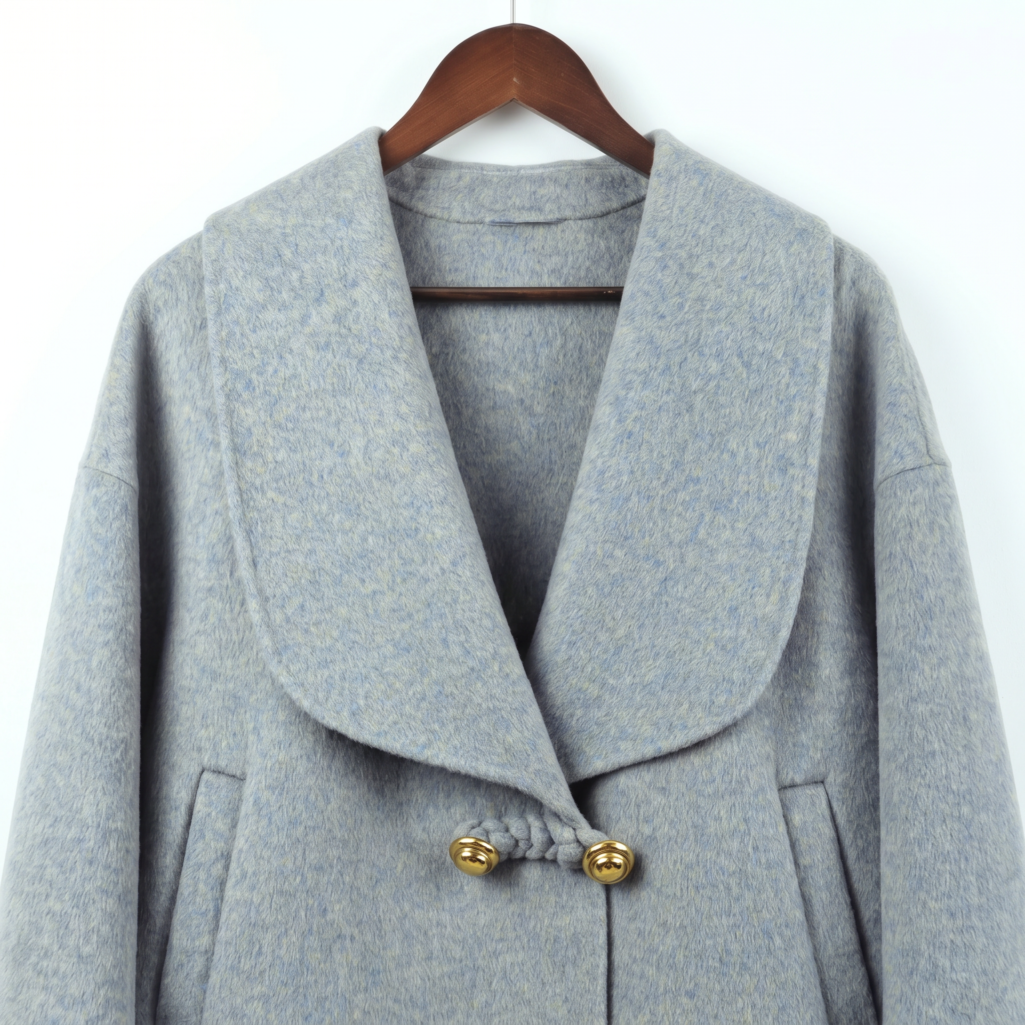 Premium Wool-Alpaca Blend Cropped Jacket with Metal Button Detail | Elegant Winter Outerwear