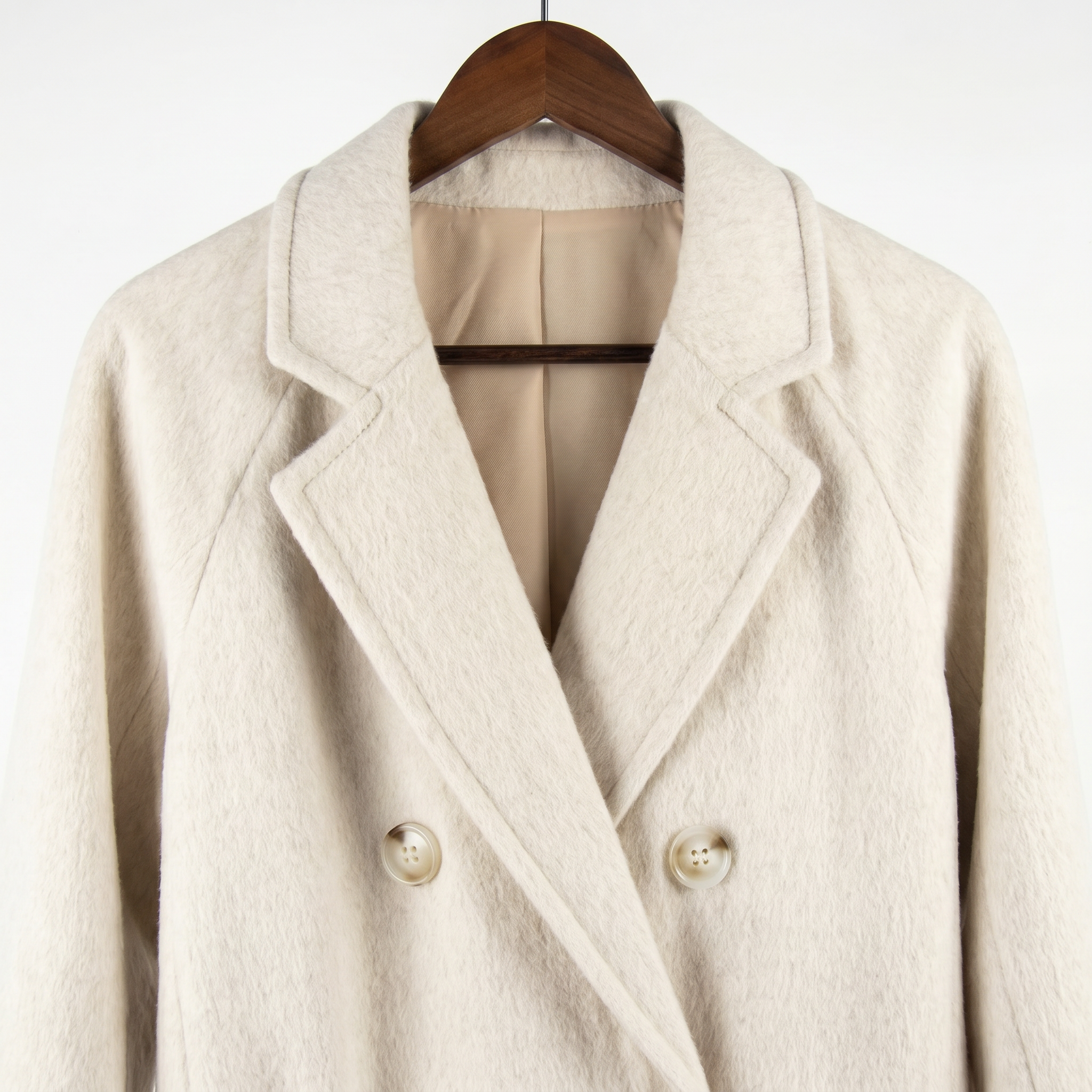 Premium Wool & Camel Down Blend Double-Breasted Long Coat