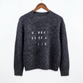 Embellished Fuzzy Cashmere-Wool Crewneck Sweater with Sequins
