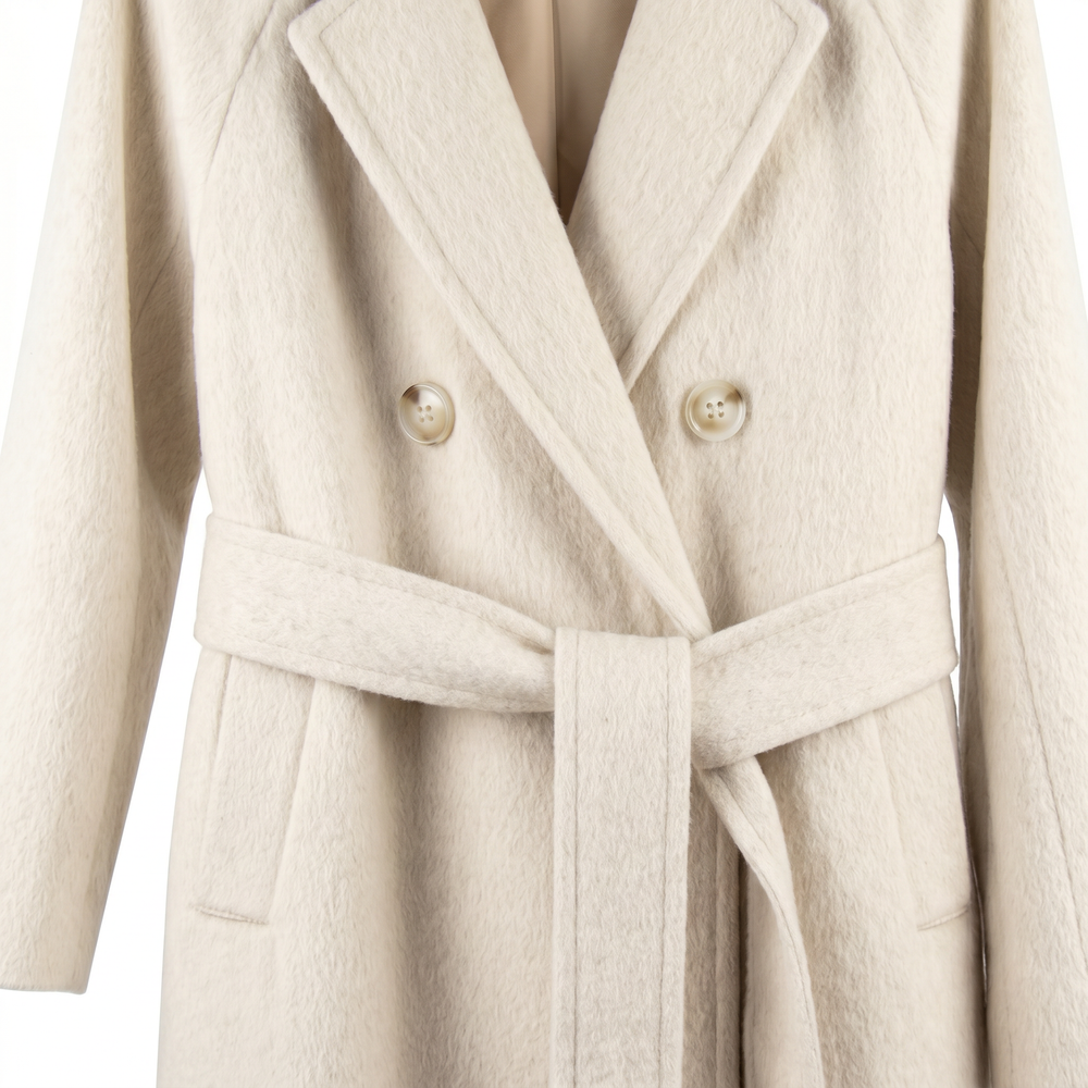 Premium Wool & Camel Down Blend Double-Breasted Long Coat