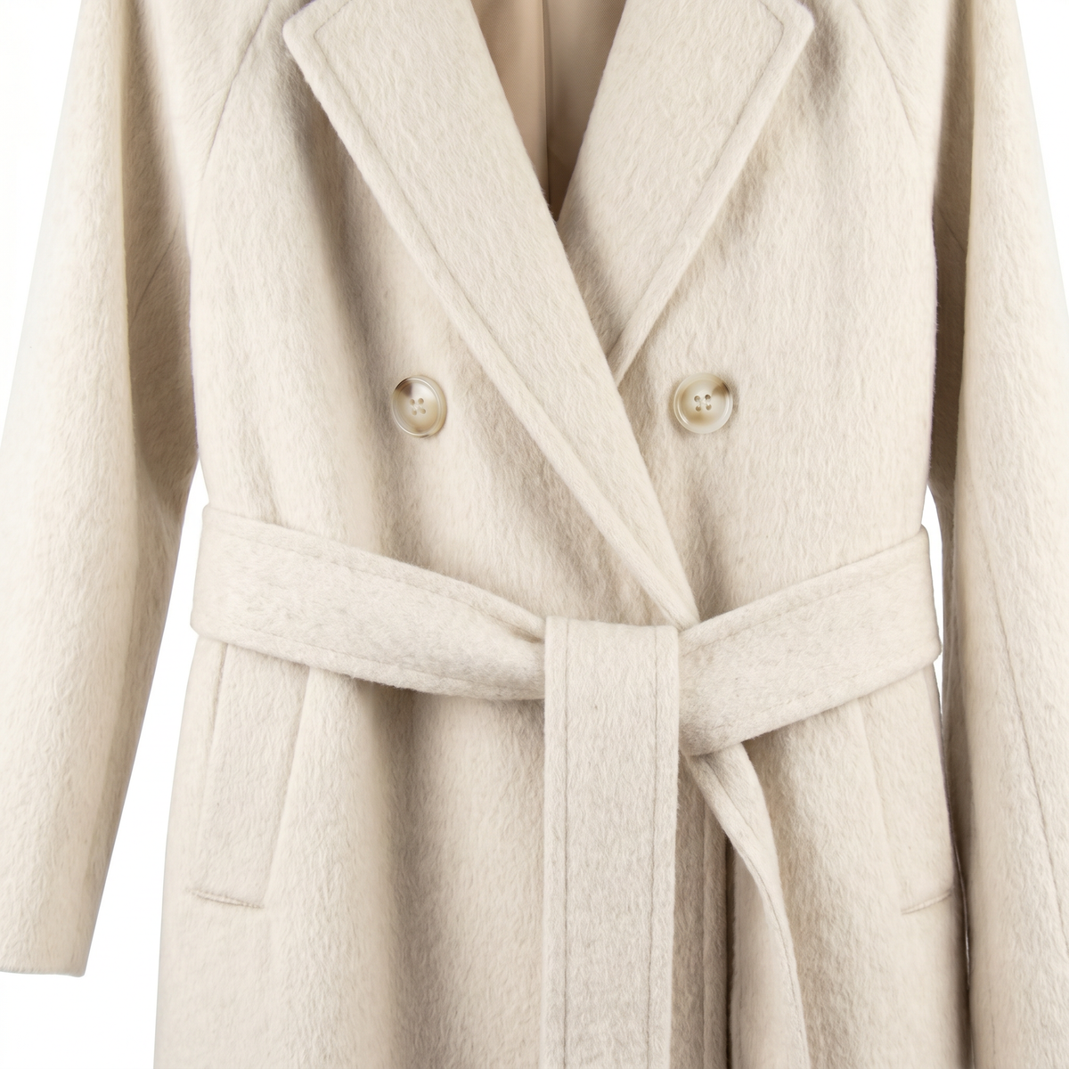 Premium Wool & Camel Down Blend Double-Breasted Long Coat