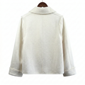 Premium Wool-Camel Down Blend Double-Breasted Cropped Jacket | Minimalist Elegant Outerwear