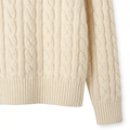 Premium Cashmere-Wool Cable-Knit Quarter-Zip Sweater
