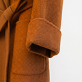 Luxury 100% Pure Wool Belted Long Coat